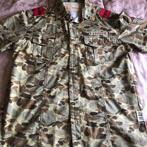 camouflage button down by Parish